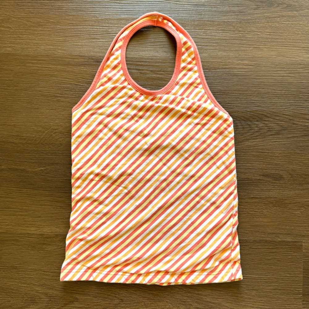 Y2K Striped Halter Top